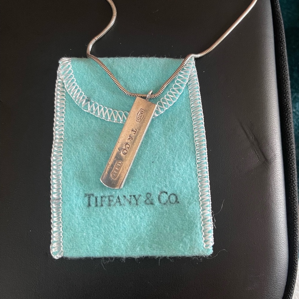Tiffany & Co. Silver Bar Pendant Necklace